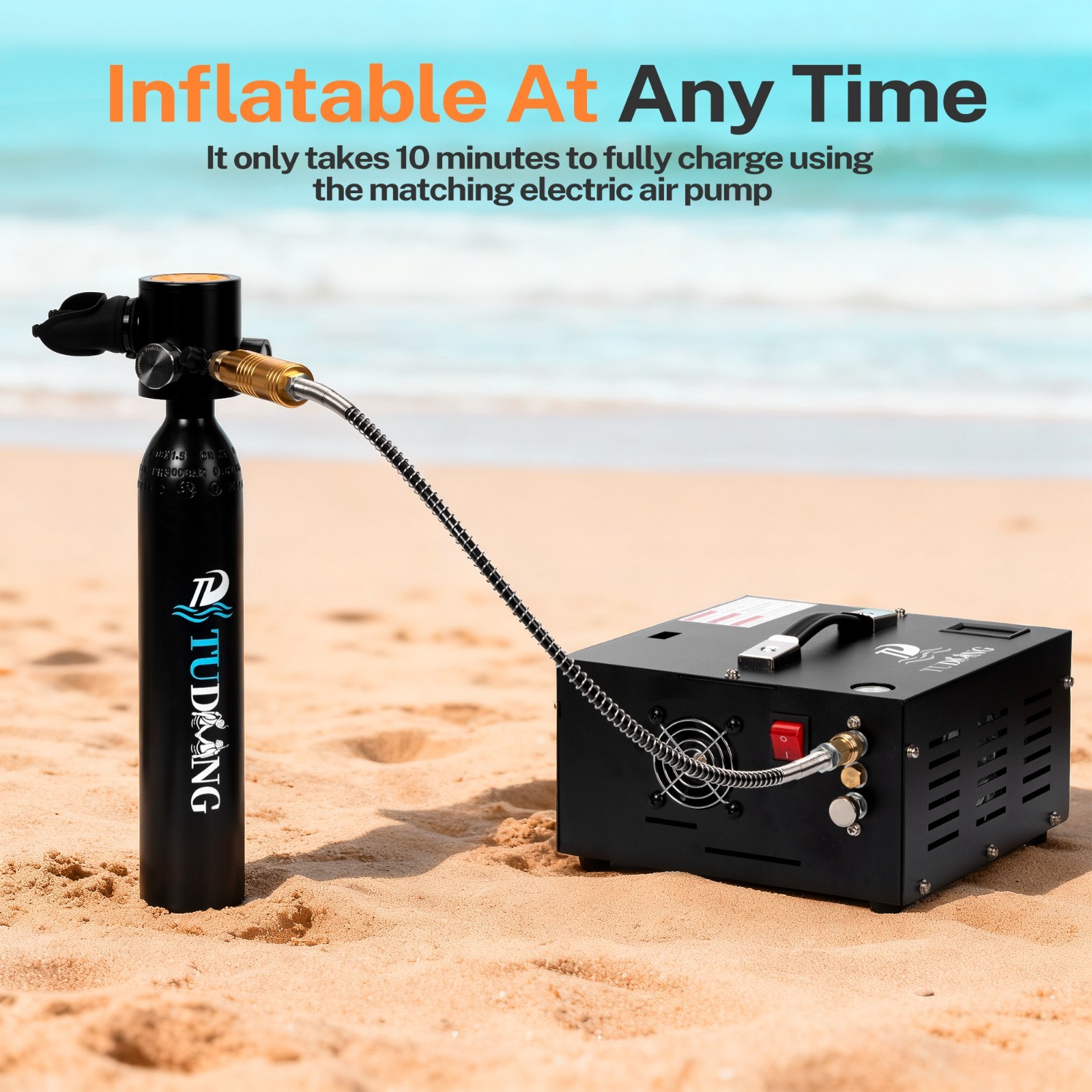 TUDIVING-Diving Air Tank Suits 0.5L Mini Scuba Tank with Snorkel Mask Lung Tank