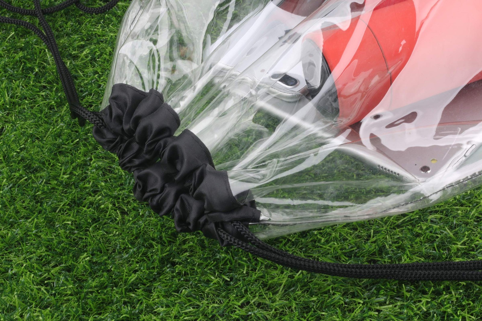 HAOGUAGUA 2 Pieces Clear Drawstring Bags, Waterproof Small Large,