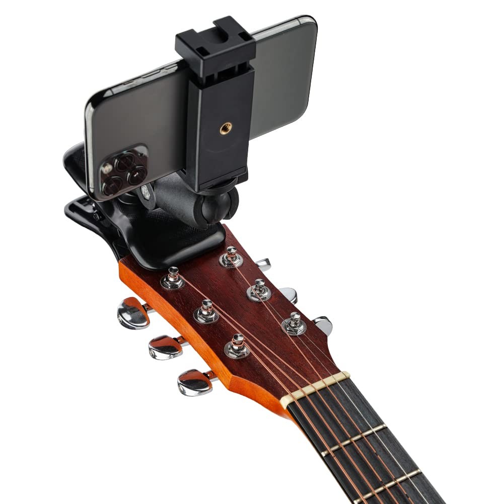 POWRIG Guitar Phone Holder Mount, Action Camera Mount for Black