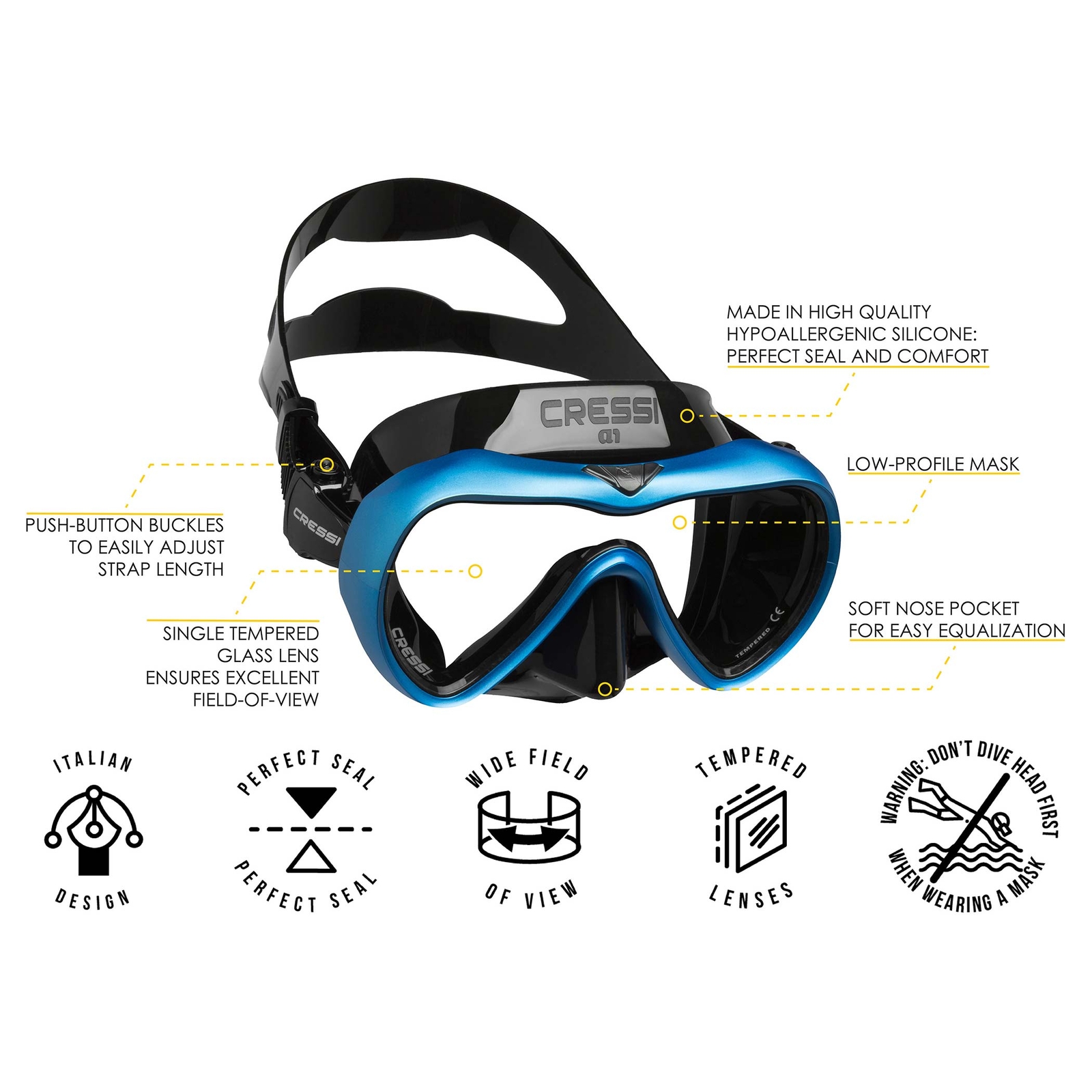 Cressi A1 Anti-Fog Mask