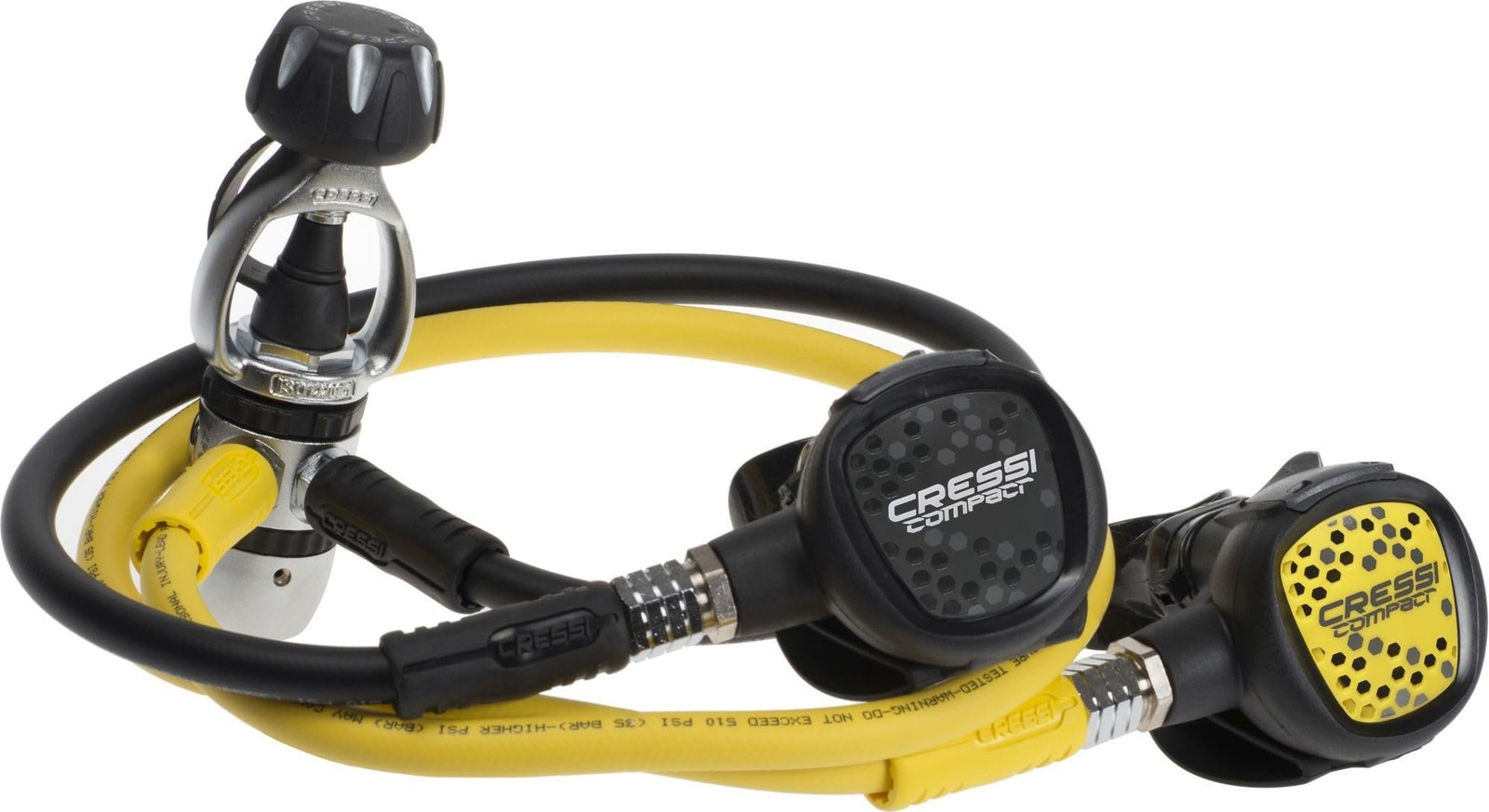 Cressi AC2 / Compact + Octopus Compact Complete Regulator Set, Black/Yellow, INT
