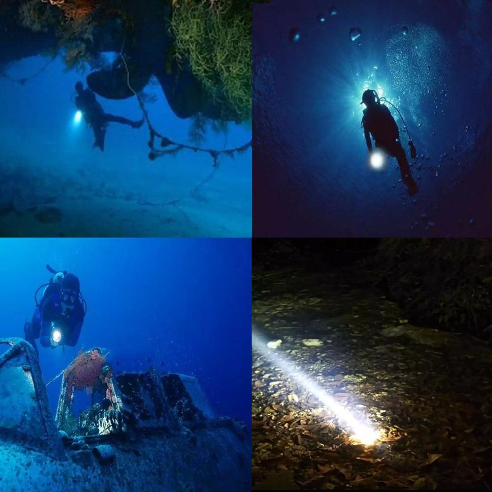 Scuba Diving Flashlight 3000 Lumens Unde Water 100 Meters Waterproof LED Power