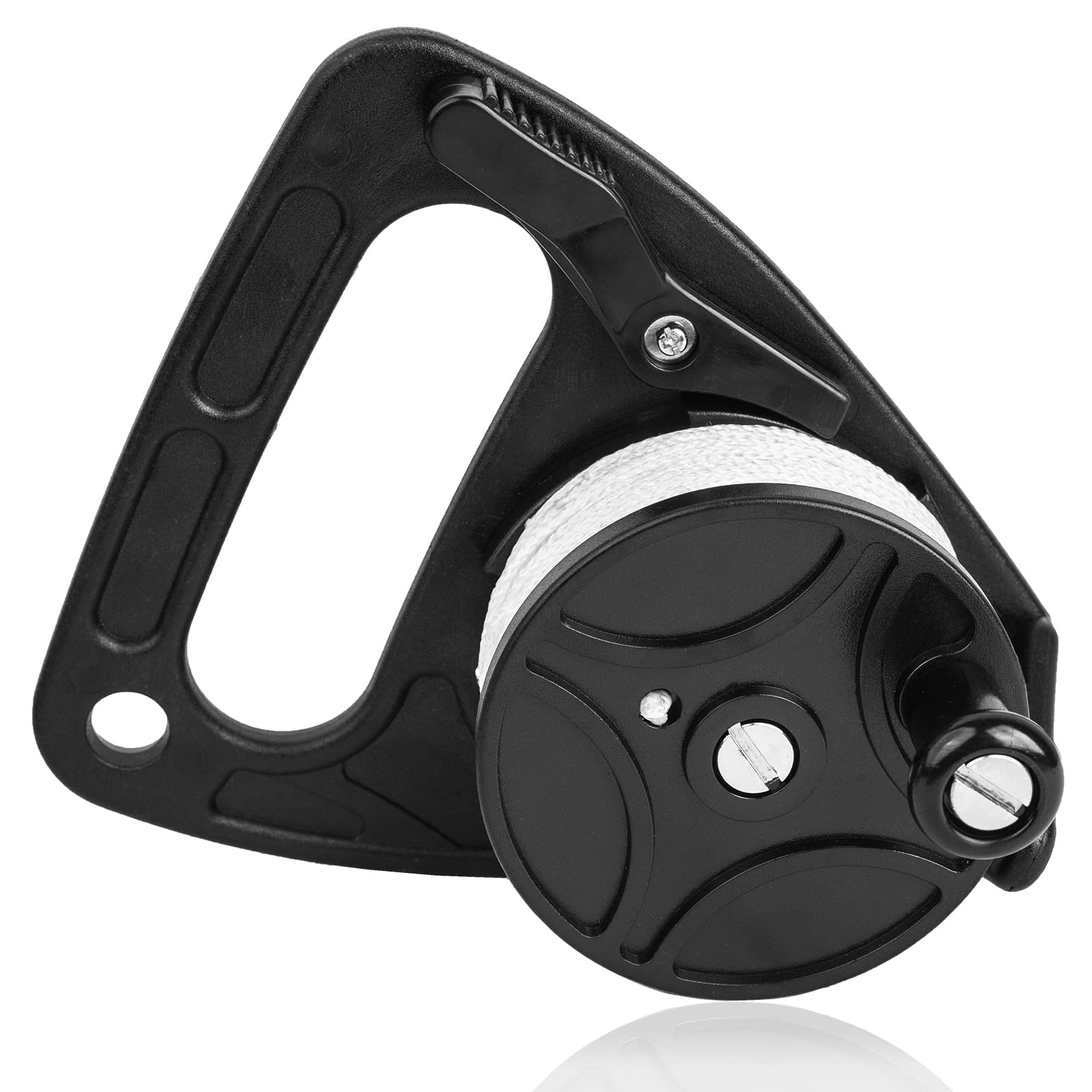 Diving Reel with Thumb Stopper, Heavy Duty 150ft, Black Reel+white Line