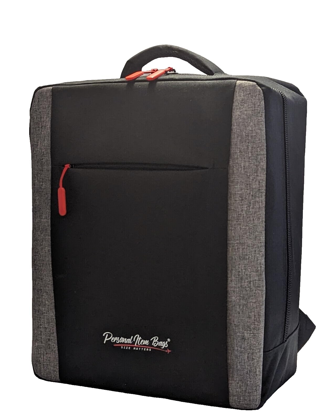Black Backpack with Grey Panels Size 18″ X 14″ X 8″ Personal Item Large,