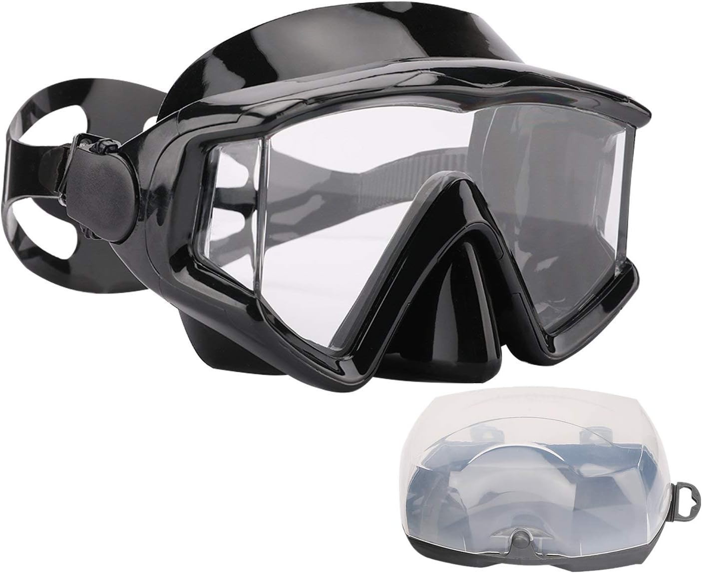 Reinforced Single Lens Diving Mask with Adjustable Strap for Snorkeling Fun