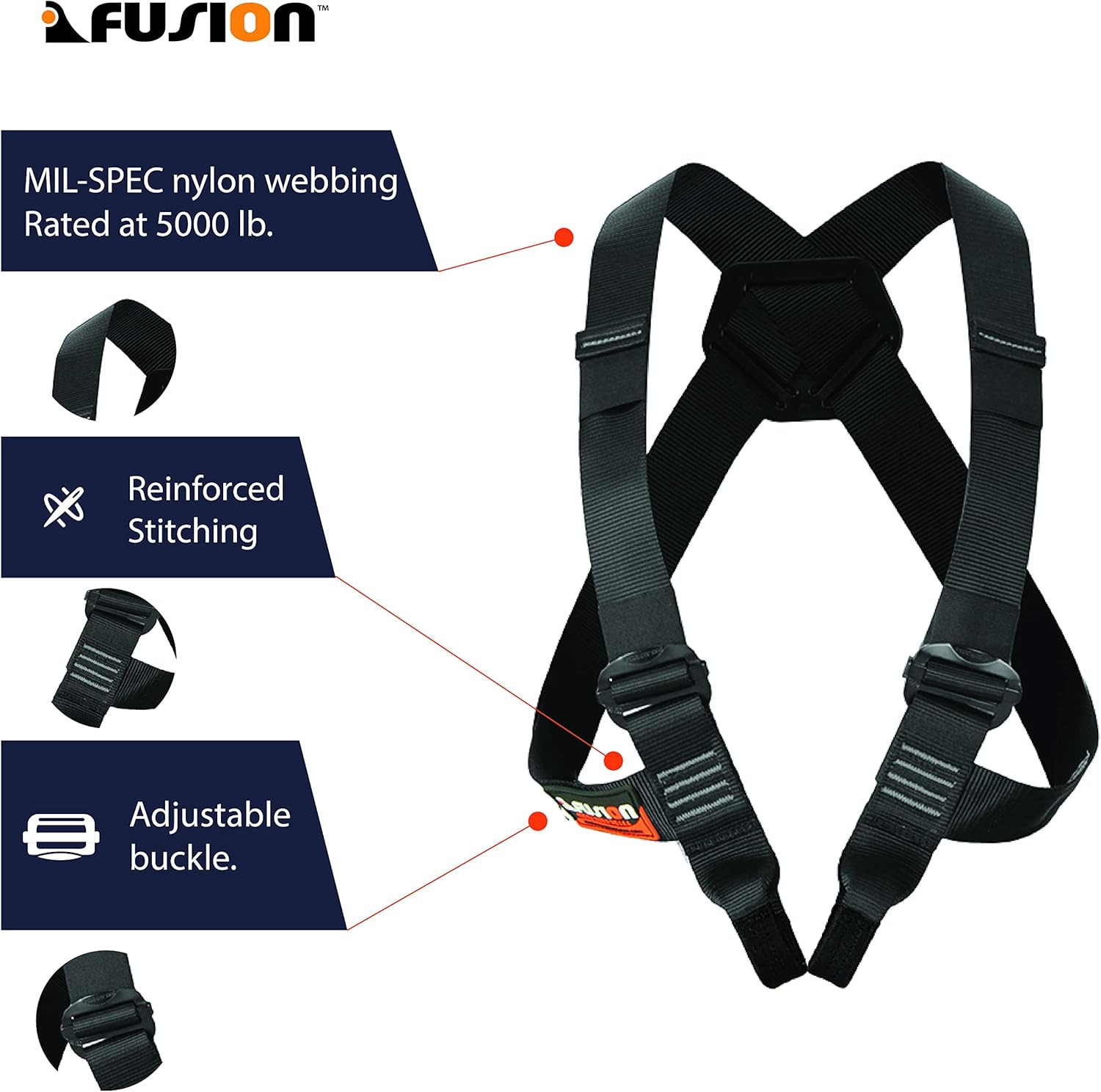 Chest Harness Stika – (5,000 LBS Rated) Heavy Duty Chest Harness for Hiking, Tre