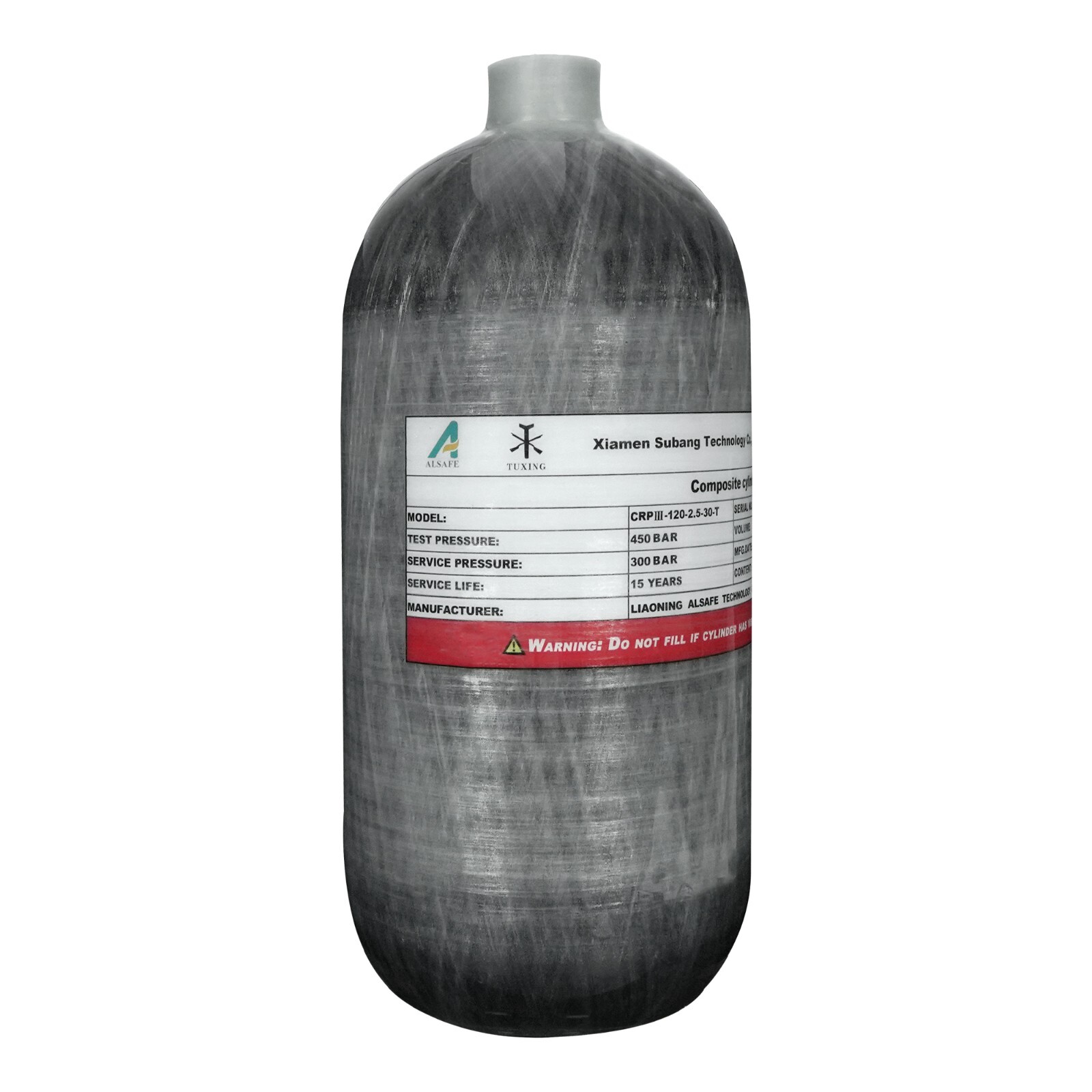 TUXING 4500psi Pcp Air Tank 2.5L Carbon Fiber HPA Air Tank with Filling Station