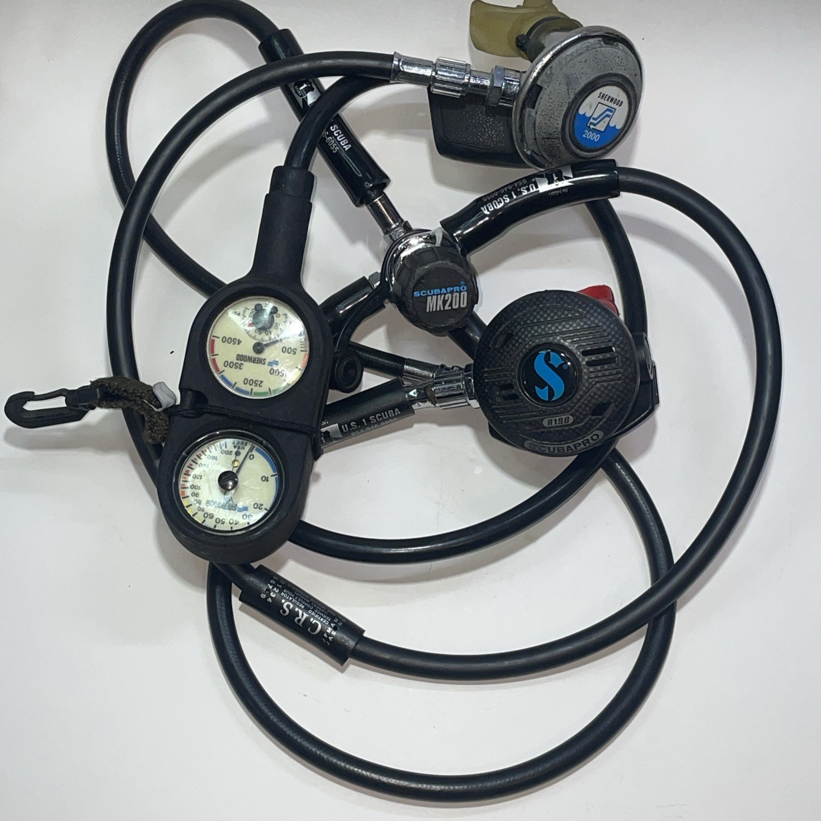 Scubapro MK200 R190 Scuba Regulator W/ Sherwood Pressure Gauge