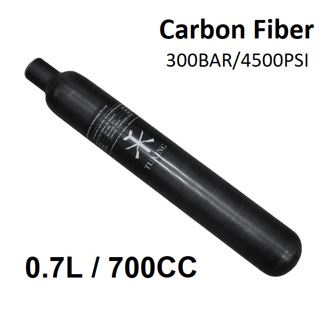 0.7L 700cc Carbon Fiber Cylinder HPA Air Bottle Scuba Diving Tank 4500PSI 300BAR