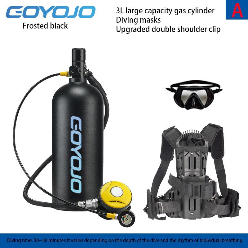Scuba Diving Oxygen Tank 3L Cylinder Underwater Breather Air Tank Kit A Set Tank