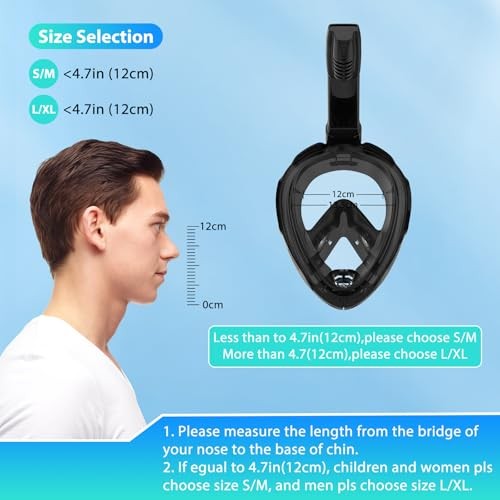 Snorkeling Gear for Adults, Full Face Snorkel Mask, Scuba Small-Medium Blue