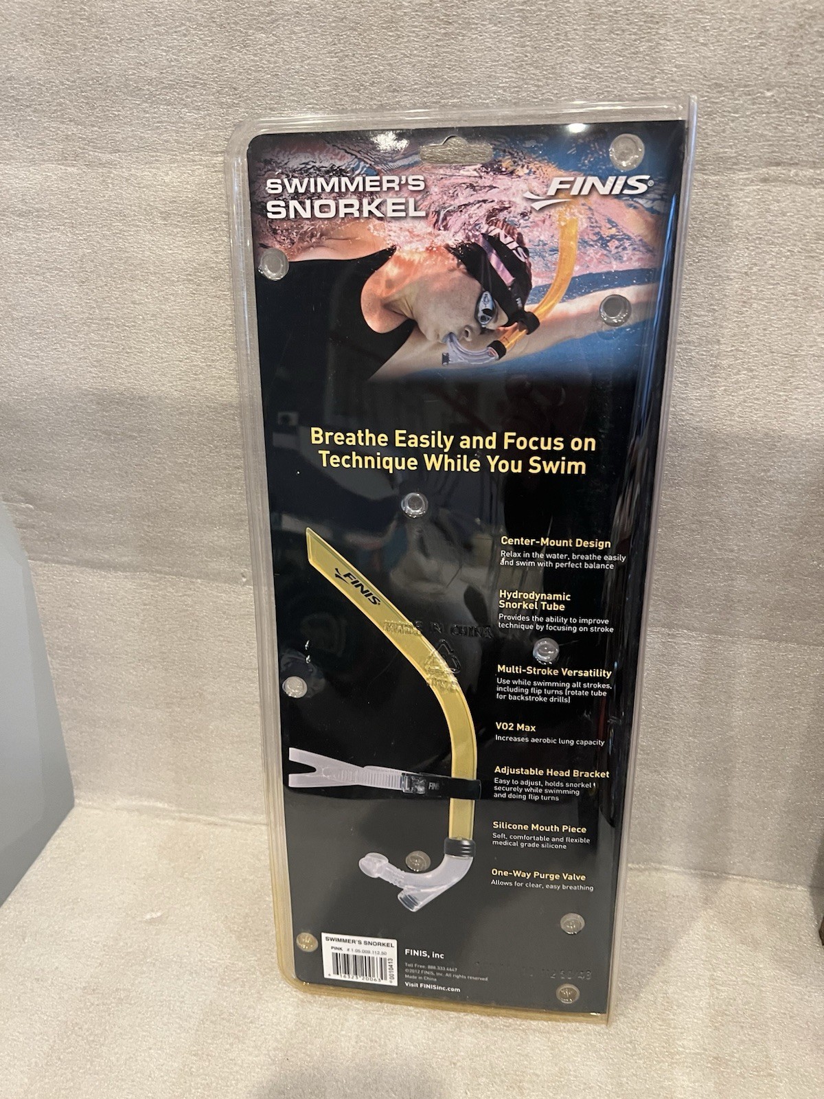 FINIS Original Swimmer’s Snorkel – Center-Mount Design For Swim Training Go Pink