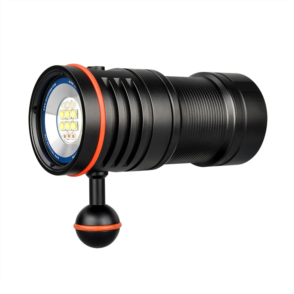 TrustFire DF50 Diving LED Flashlight 6500LM Scuba Underwater 100m Torch