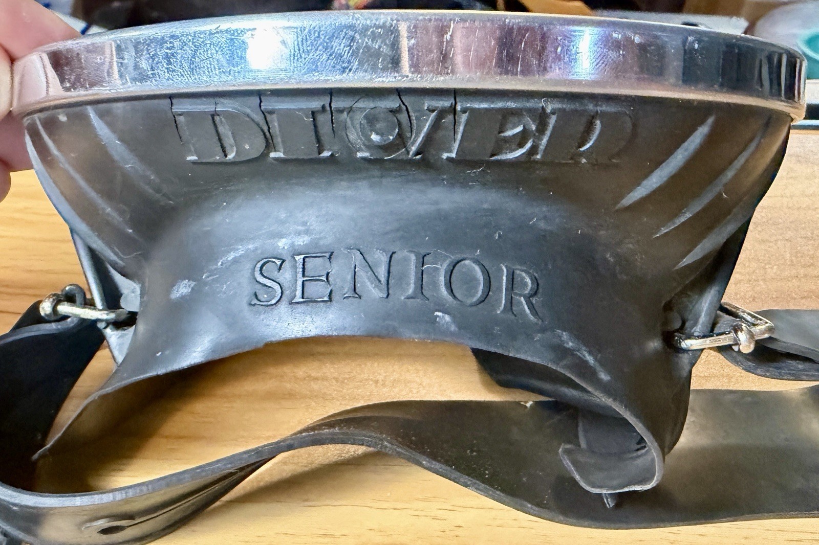 Kinugawa Senior Diver single window oval skin or SCUBA mask 60s/70s rubber skirt