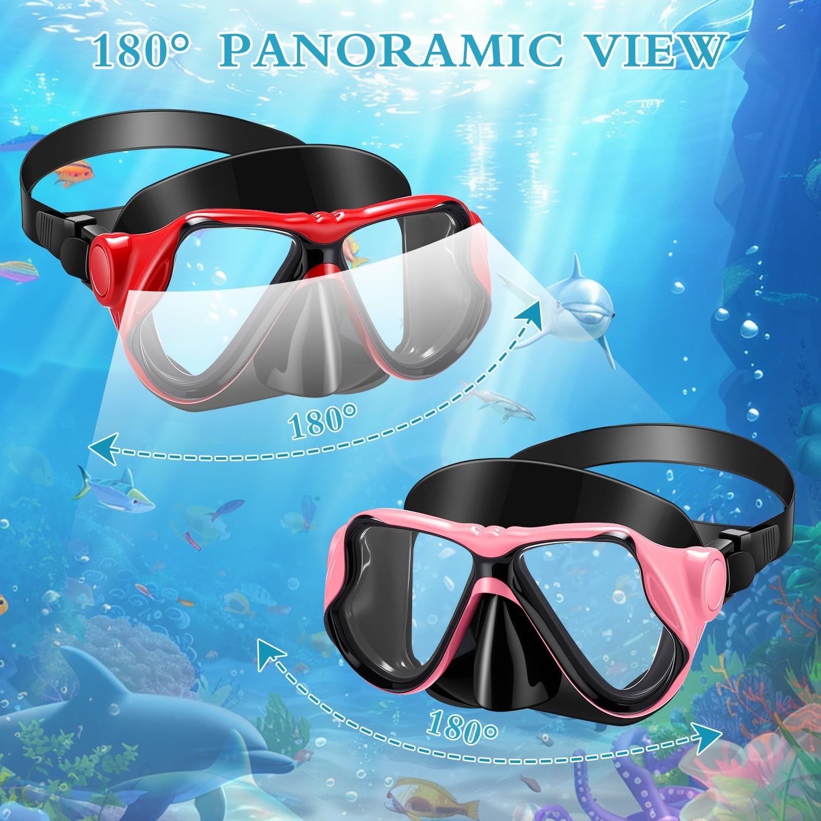 12 Pcs Anti-Fog Snorkeling Goggles & Dive Masks for Adults – Panoramic Swim Gear