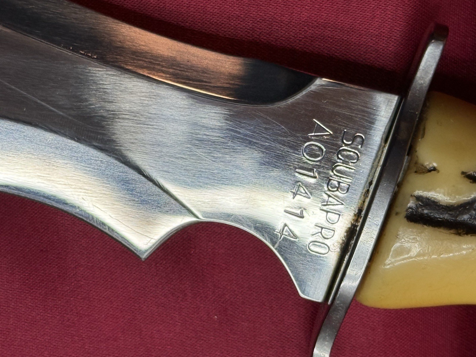 Vtg ScubaPro Diving, Camping , Scuba Knife AO1414 With Sheath Made In Italy