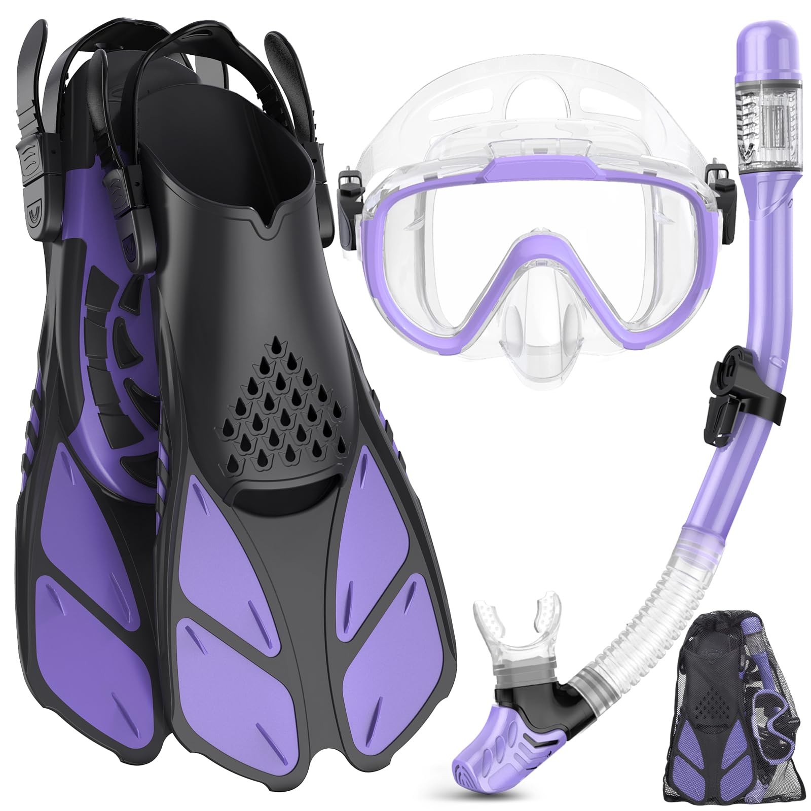 Ubekezele Snorkeling Gear for Adults Men Women,4 in 1 Snorkel Set with Panora…