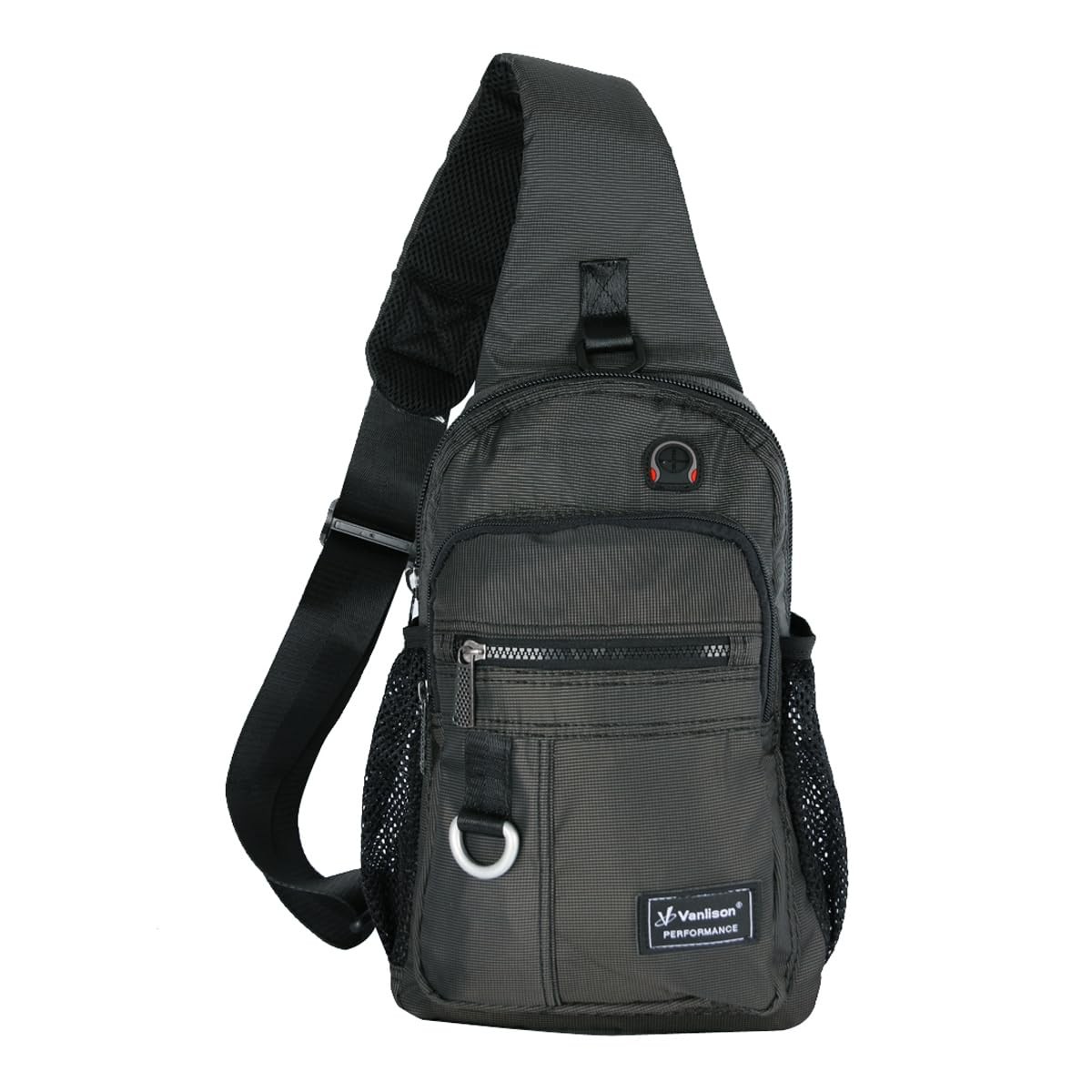 Vanlison Medium Crossbody Sling Bag Backpack for Men Medium, A- Black(8″x12″)