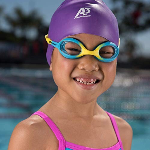 A3 Flex Youth Swim Goggles 3-10 | Leak-Free & Comfortable Kids Swim Purple/Pink