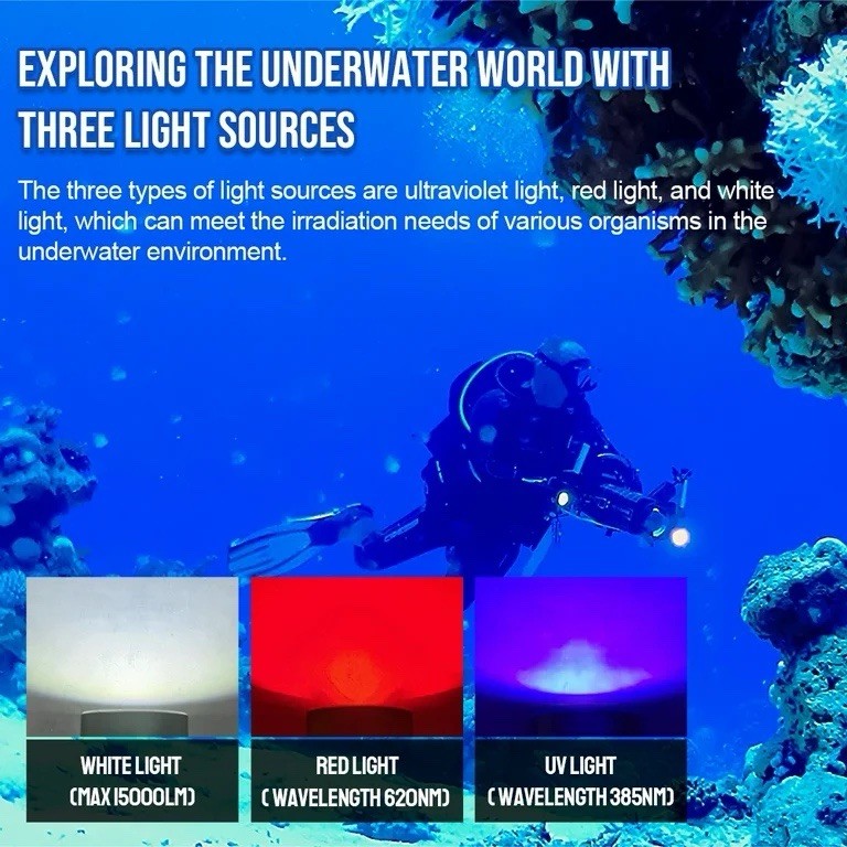 Trustfire Df90 Diving Flashlight 15,000LM 70 Meter Depth 168M Throw