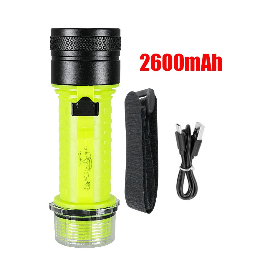 Underwater Lantern Professional Diving Flashlight IPX8 Fishing Diving Torch US
