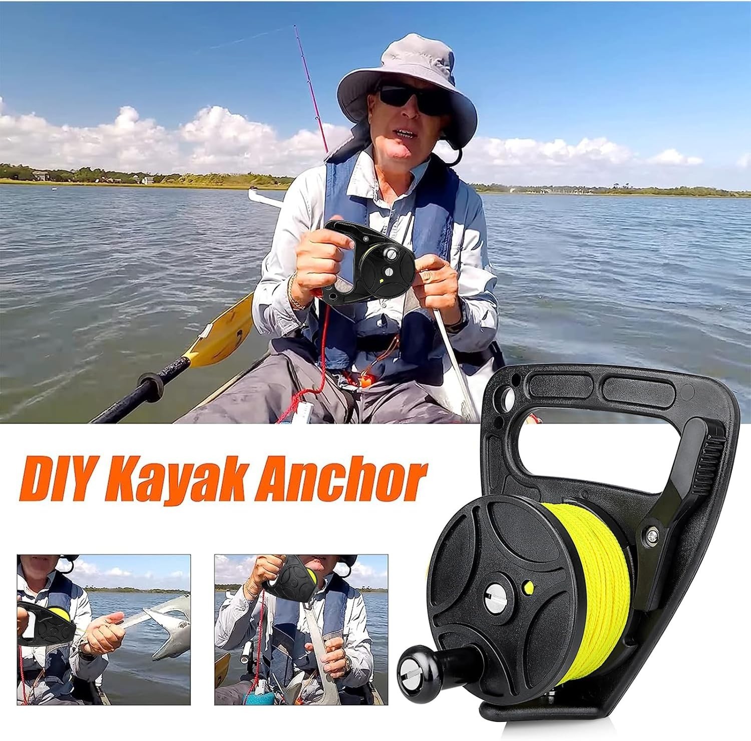 Lightweight 150ft Scuba Diving Reel with Reliable Line Control for Multiple Uses