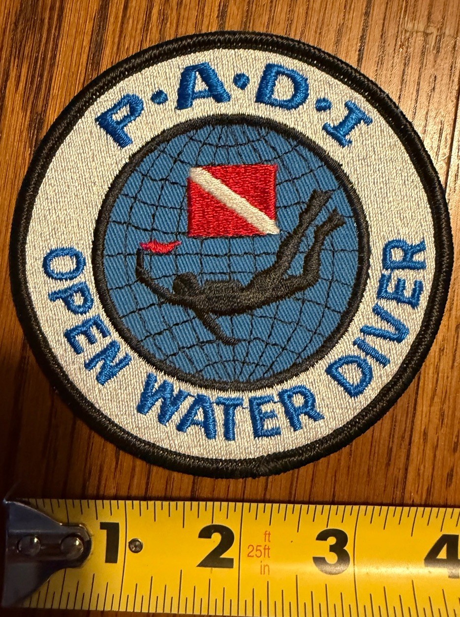 VTG 1981 New PADI Open Water Diver Patch Embroidered Scuba Diving Certification