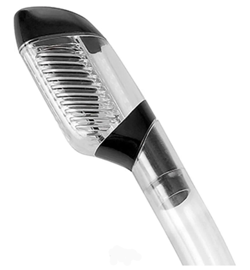 Cressi Adult Diving Supernova Dry Snorkel with Splash Guard Clear Black