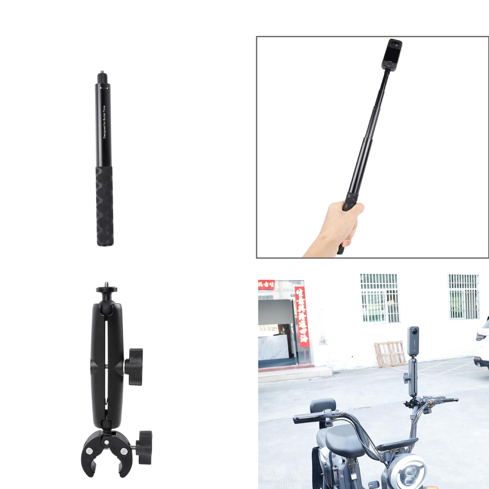 PellKing Suction Car Mount for Insta360 x5,x4, x3, x2, x,One RS,R Black