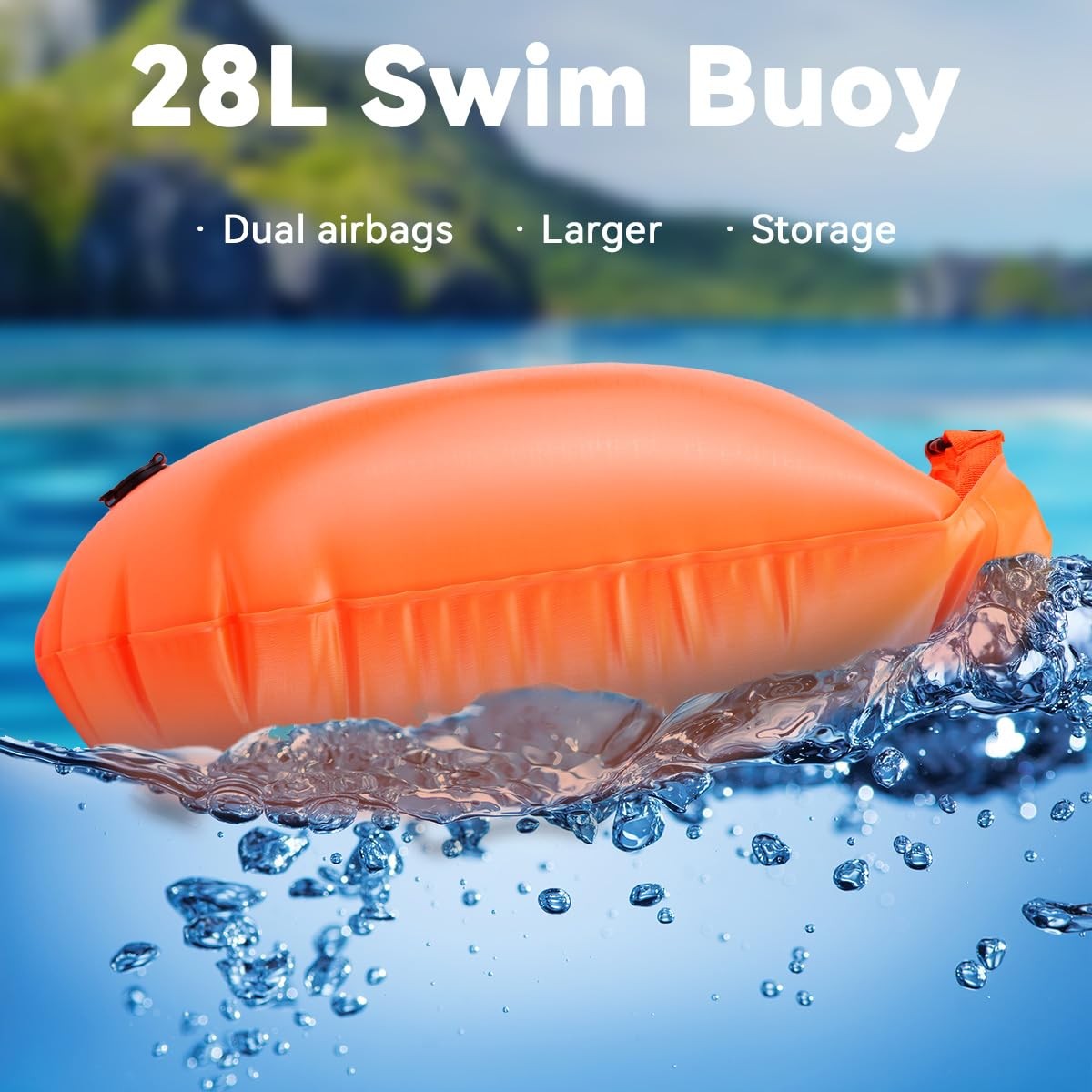 LeKaufen Swim Buoy for Open Water Swimmers – 28L Medium to Large, Orange