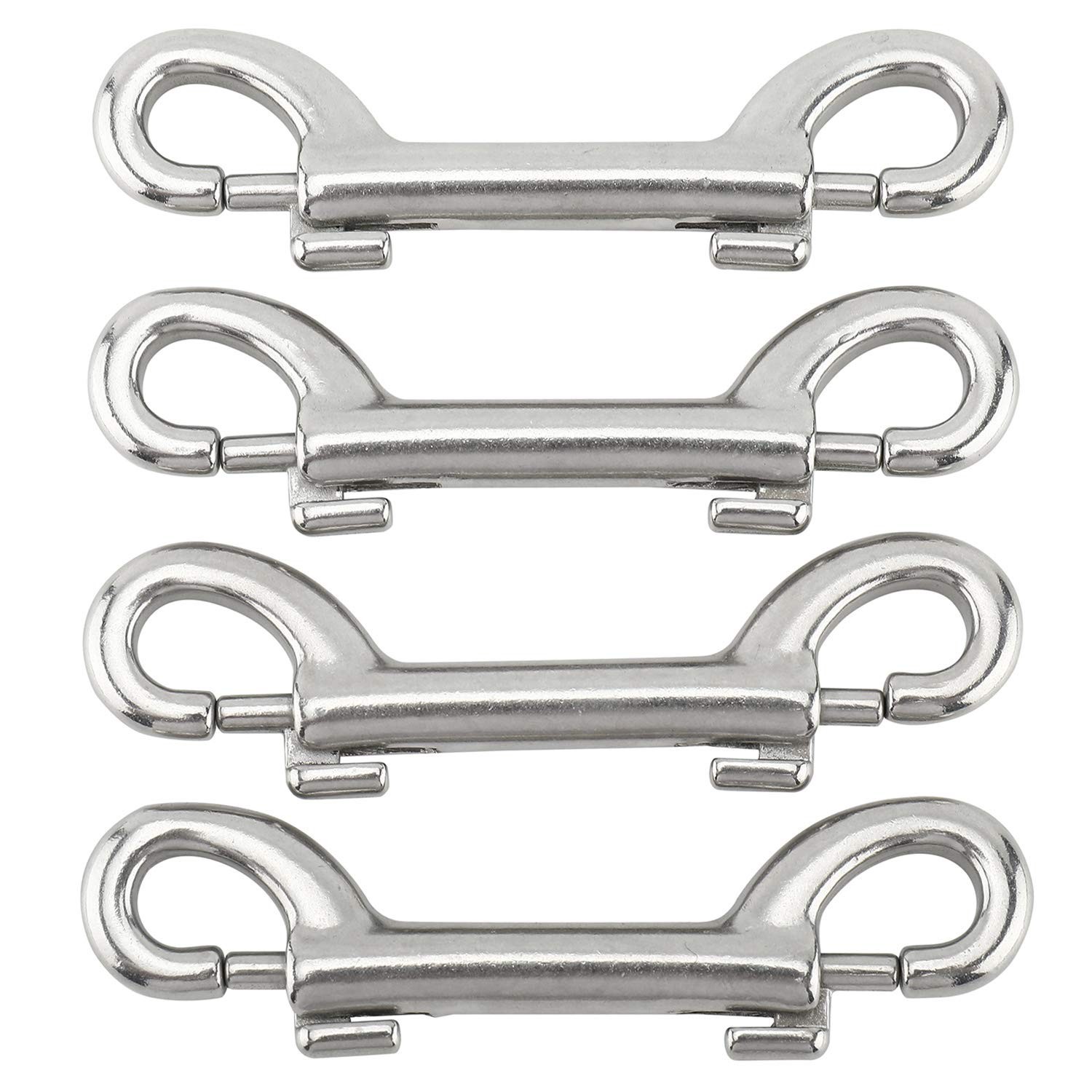 Yaegoo 4 Pack 316 Stainless Steel Double Ended Bolt Snap Hook, 3-1/2 Inch Mar…