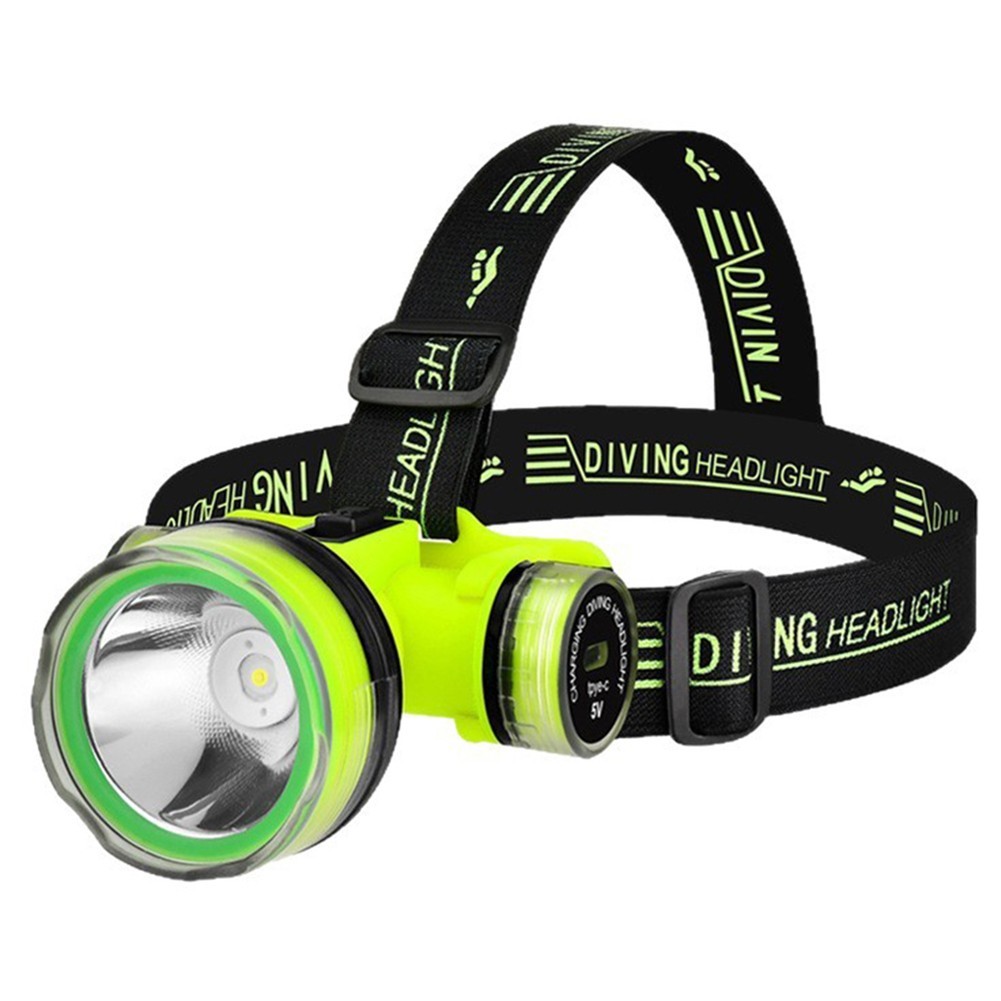 350M Underwater Headlight for Night Fishing IPX8 Waterproof Diving Headlamp